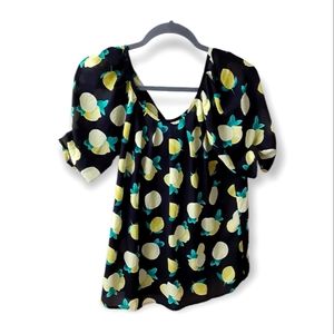 Cynthia Rowley Lemons Top With Tie Back